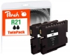 Peach Twin Pack Ink Cartridge black compatible with  Ricoh GC21K, 405532