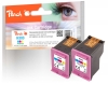 Peach Doppelpack Druckköpfe color kompatibel zu  HP No. 303 C*2, T6N01AE*2
